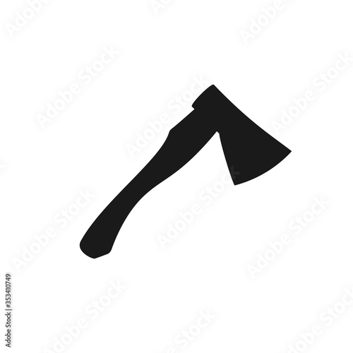 Axe throwing silhouette icon. Clipart image isolated on white background