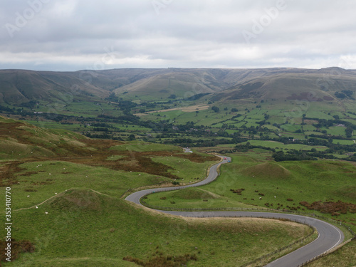 Winding road near Mam Tor, Peak District National Park