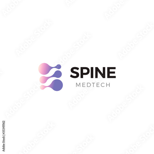 Spine hernias, protrusions treatment logo. Vertebrology and rehabilitation clinic logotype. Orthopedics icon. Spinal treatment sign. Isolated medical massage vector illustration. Backache therapy.