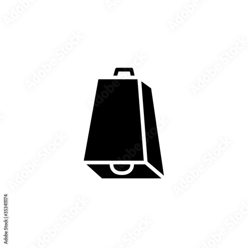 Cow bell silhouette icon. Clipart image isolated on white background