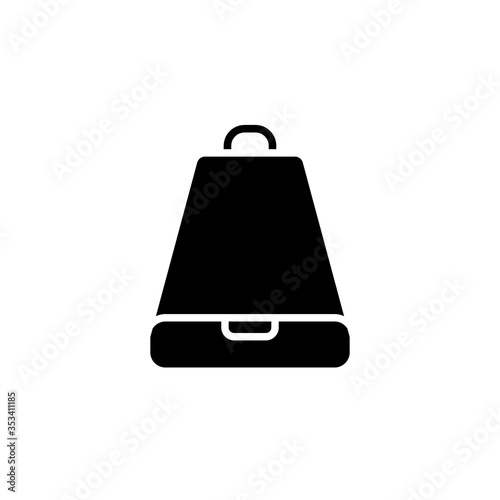 Cow bell silhouette icon. Clipart image isolated on white background