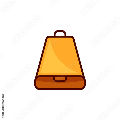 Cow bell icon. Clipart image isolated on white background