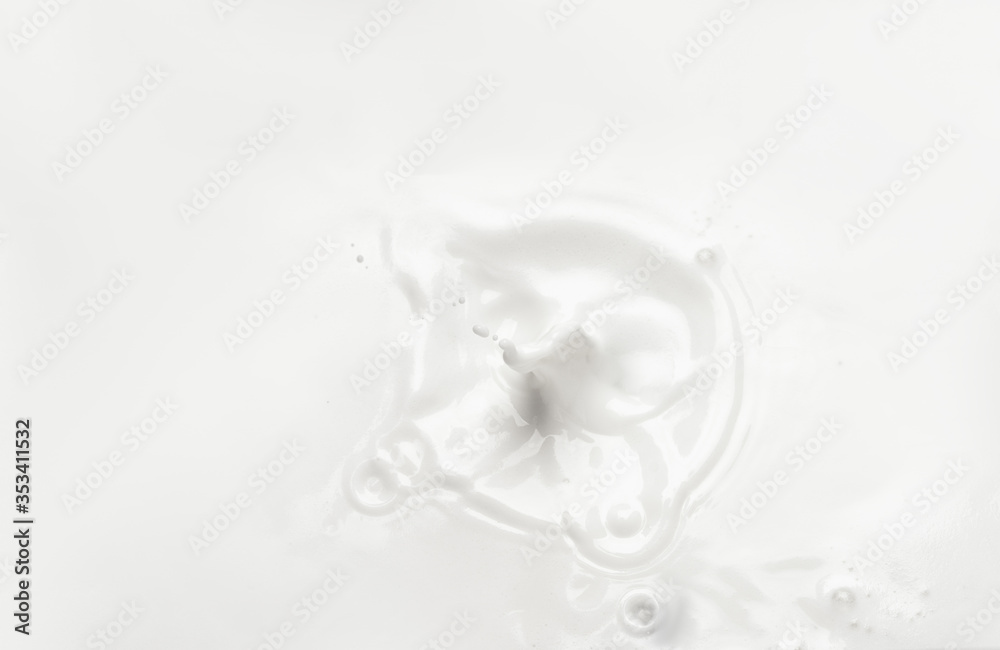 Fallen drop of milk - top view Fallen drop of milk - top view