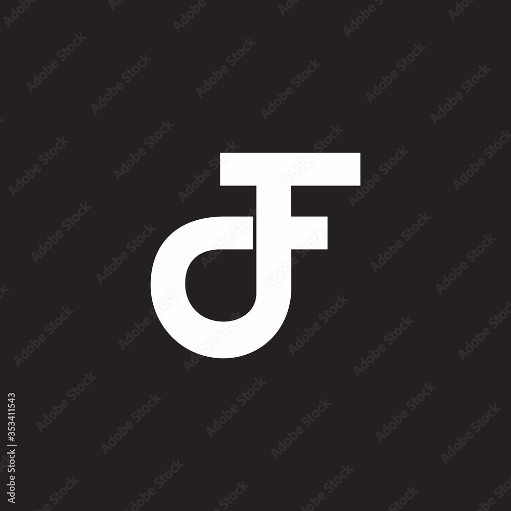 letter df circle motion process symbol logo vector letter df circle motion process symbol logo vector
