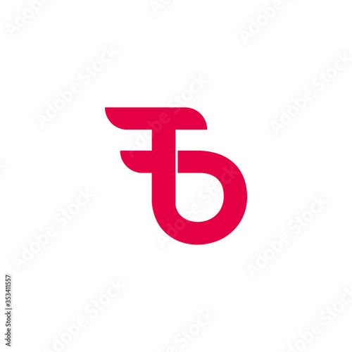 letter tb simple curves motion design logo vector