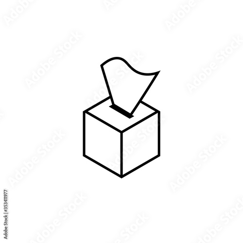 Tissue box outline icon. Clipart image isolated on white background