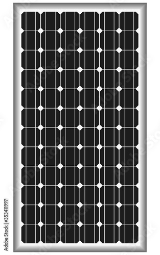 Black silicon photovoltaic electric solar panel texture Detailed vector illustration