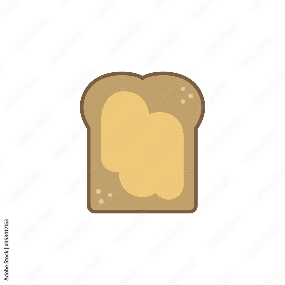 toast with peanut butter vector icon toast with peanut butter vector icon