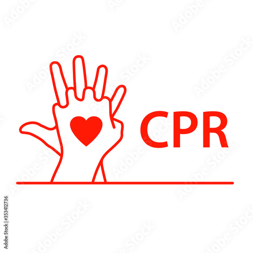 CPR heart design. Clipart image isolated on white background