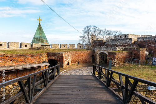 BELGRADE, SERBIA - FEBRUARY 4, 2017: Belgrade Fortress and Kalemegdan Park. Belgrade, Serbia.. photo