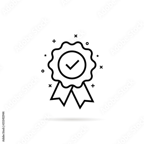 guarantee or medal thin line icon