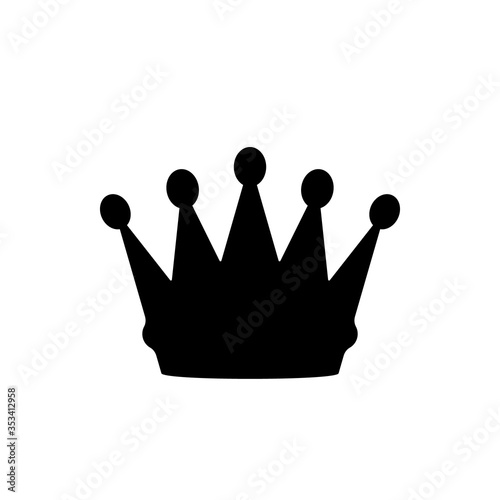 5 point crown silhouette icon. Clipart image isolated on white background