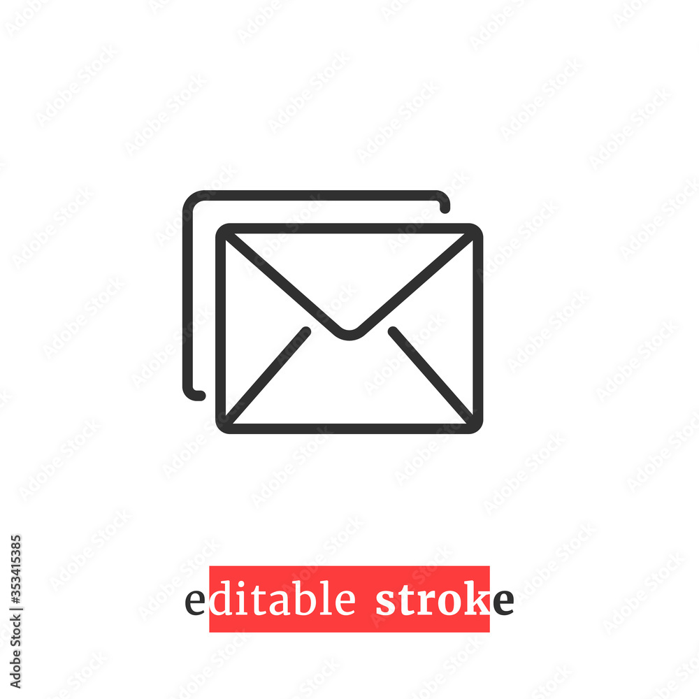 minimal editable stroke mail icon minimal editable stroke mail icon