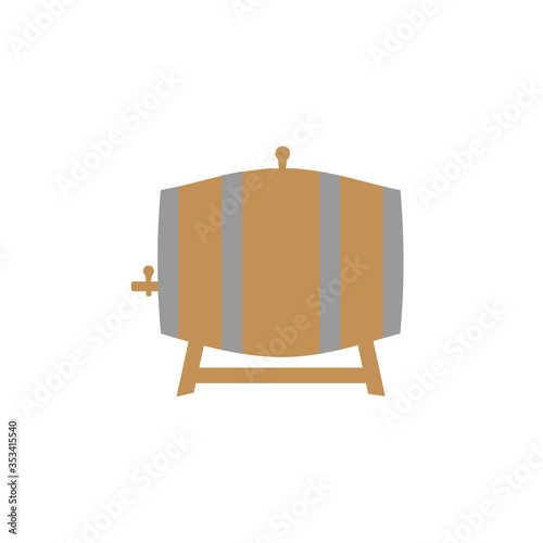 vector image of  a wooden beer barrel
