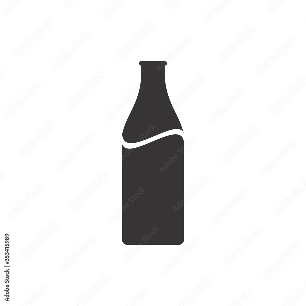 Bottle icon logo design vector