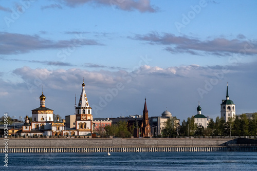 View of the Catholic and Orthodox churches of Irkutsk