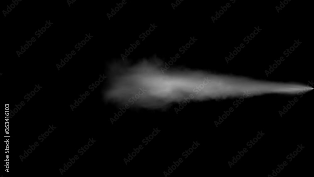Steam Jet Pack. Jet physical effects.Black background easy for 2D, 3D and visual effects compositions lighten,screen,add. Usefull for rockets, jet pack, spaceships,industrial or futuristic enviroments