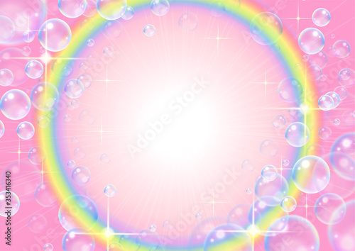 虹とシャボンの抽象背景