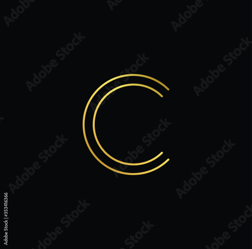  Professional Innovative Initial C logo and CC logo. Letter C CC Minimal elegant Monogram. Premium Business Artistic Alphabet symbol and sign