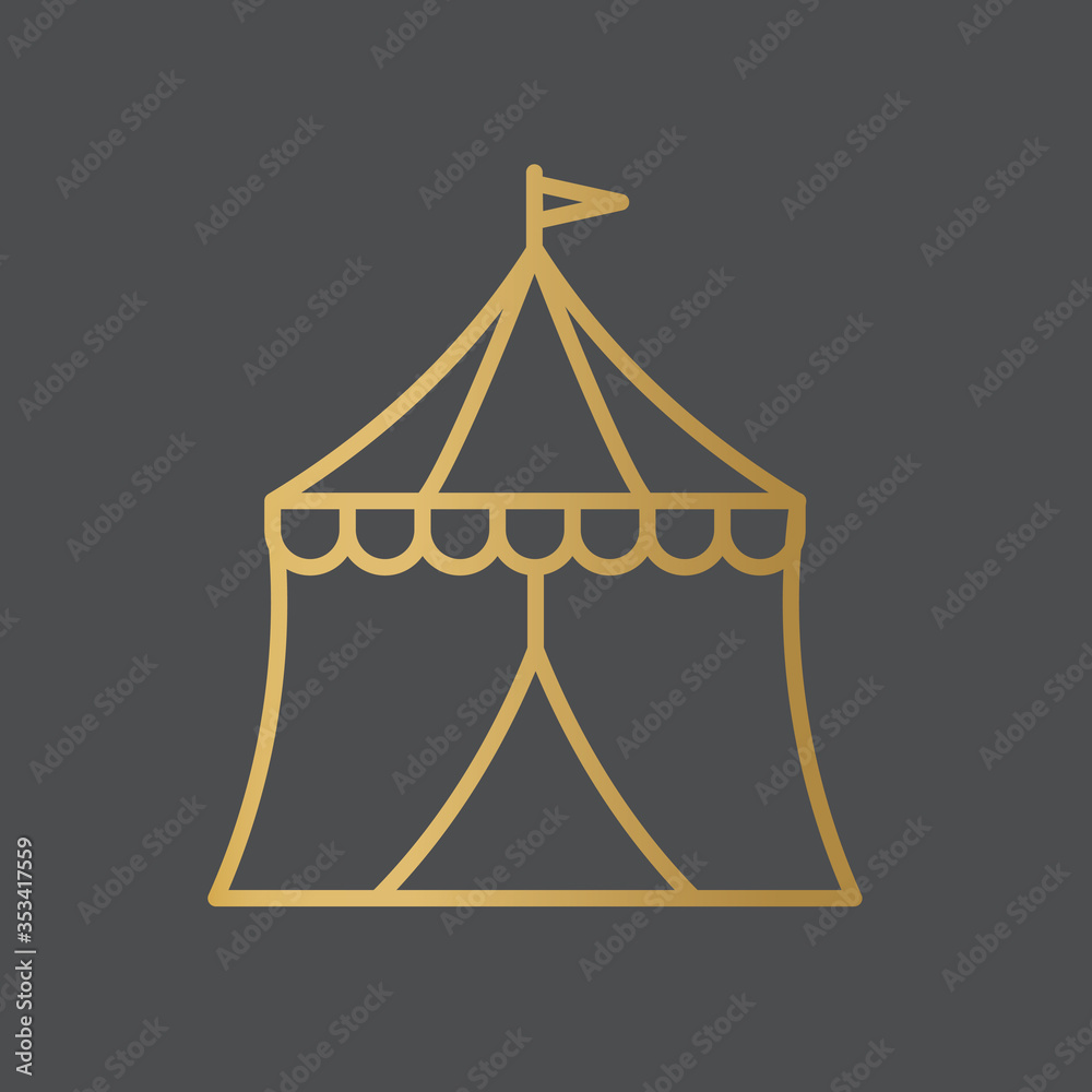 golden circus ten icon- vector illustration