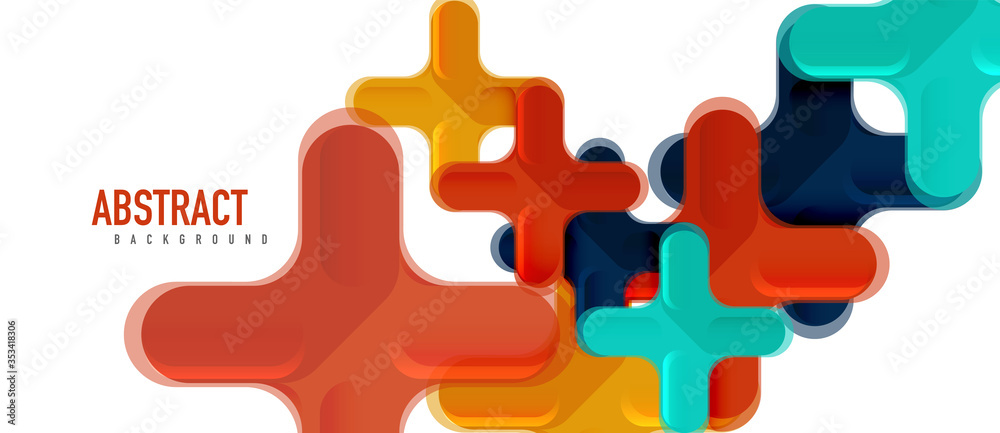 Glossy multicolored plastic style cross composition, x shape design, techno geometric modern abstract background. Trendy abstract layout template Glossy multicolored plastic style cross composition, x shape design, techno geometric modern abstract background. Trendy abstract layout template