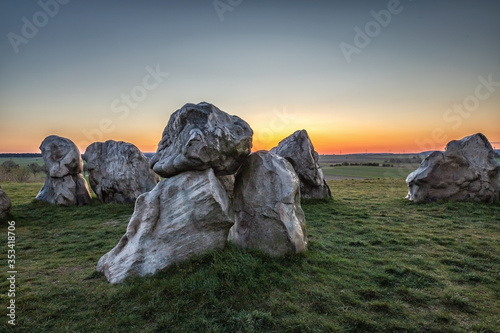 Lübbensteine im Abendrot photo