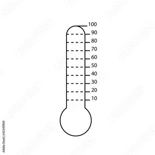 Blank goal thermometer icon. Clipart image isolated on white background