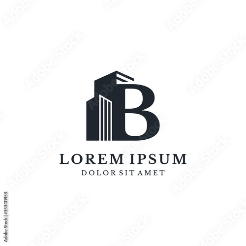 Building With Letter B Monogram Logo Design