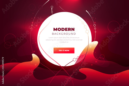Red abstract background. Liquid color background design. Template Abstract liquid trendy shapes. Minimal background. Modern futuristic design for background or wallpaper.