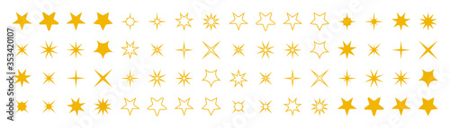 Stars collection. Star vector icons. Golden set of Stars, isolated. Star icon. Stars in modern simple flat style. Vector illustration