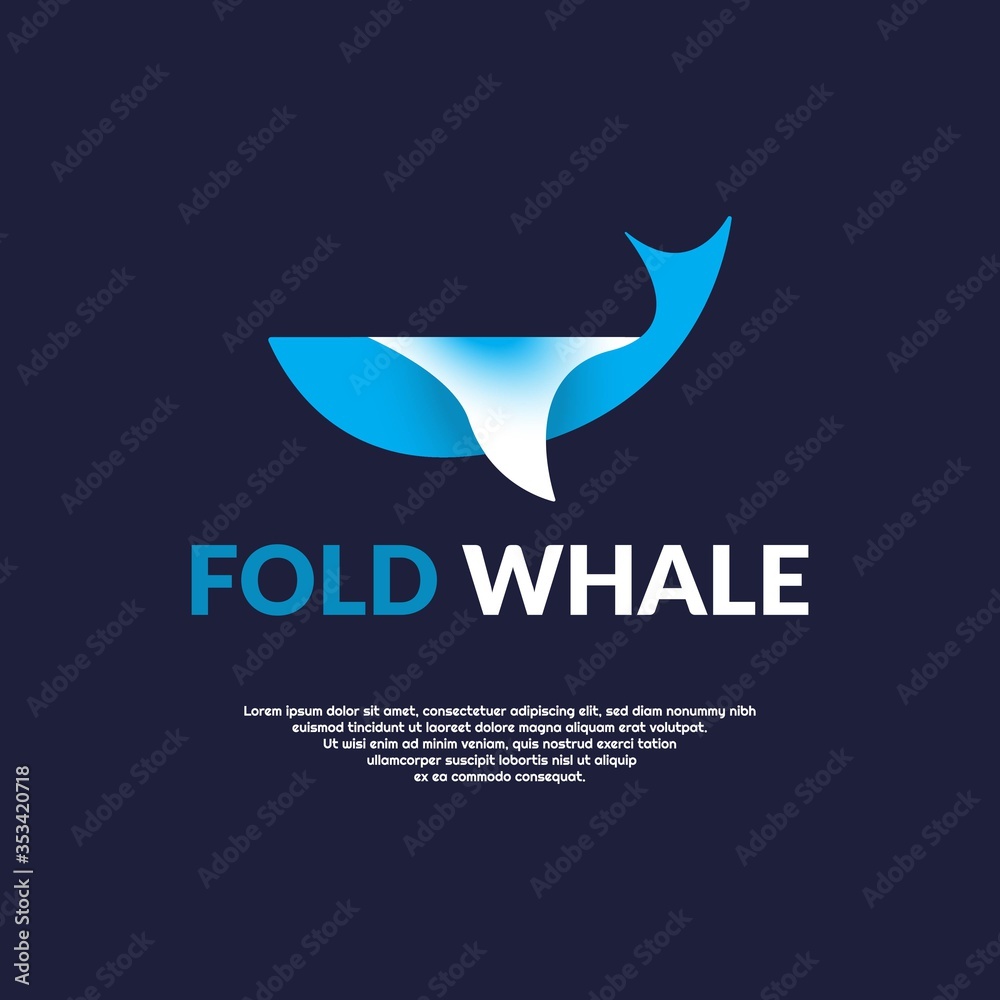 Simple blue whale logo concept with color. whale logo template Simple blue whale logo concept with color. whale logo template