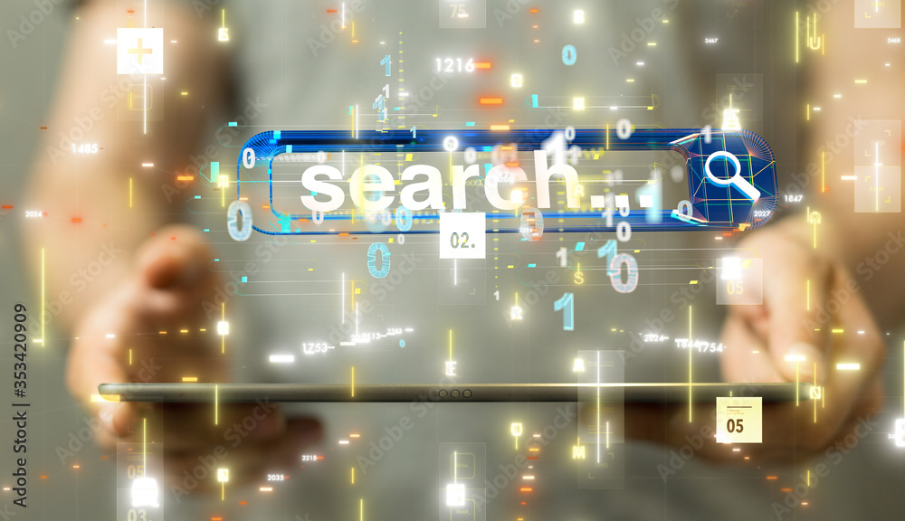 space search bar engine touch digital 3d