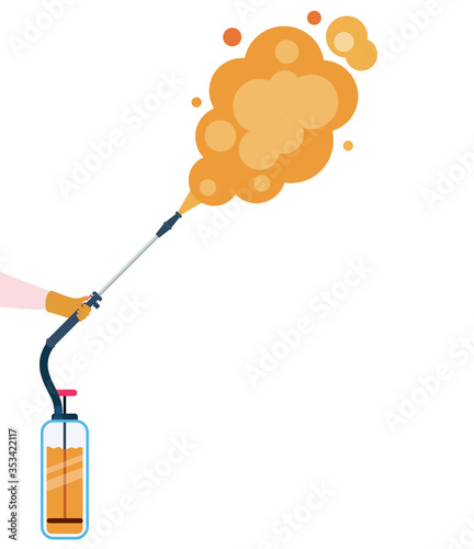 Pulverizer spray bottle with smoke vector design