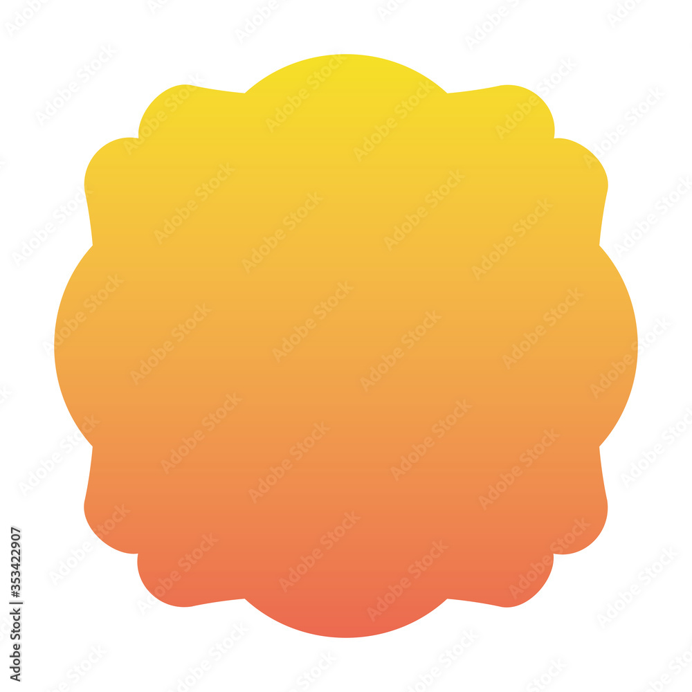 Isolated yellow and orange gradient frame banner vector design