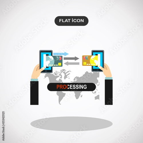 Mobile payments.Transaction and paypass and NFC. Vector illustration