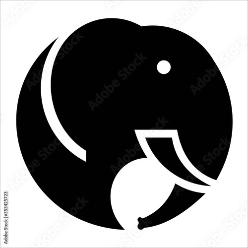 Elephant symbol icon wild animal black silhouette logo designs template
