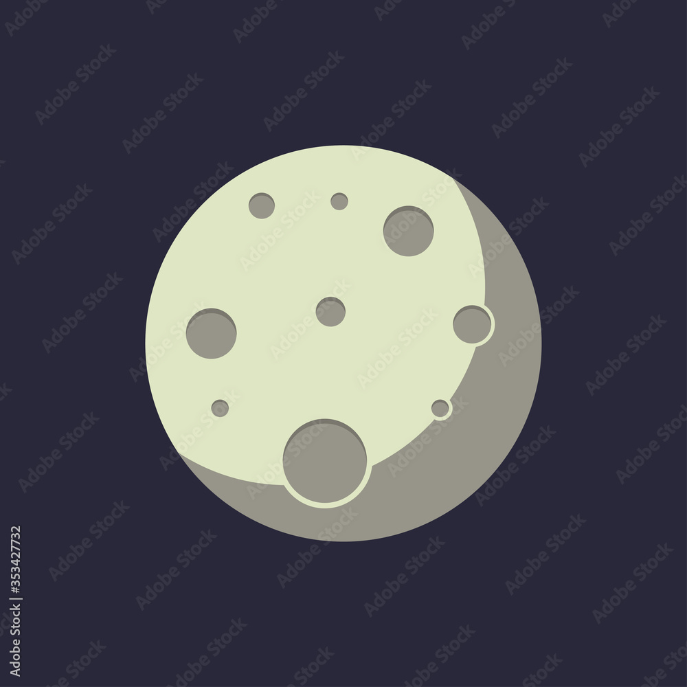 Fototapeta premium Moon. Flat style. Vector illustration 