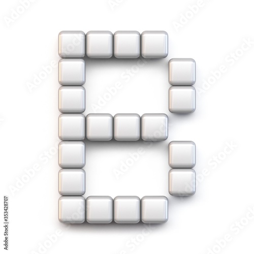 White cube  pixel font Letter B 3D