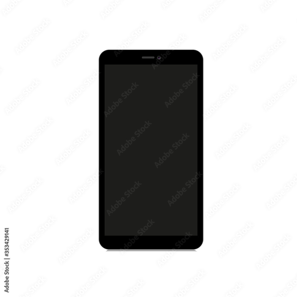 Smartphone with blank black screen. Realistic phone mockup. Smartphone with blank black screen. Realistic phone mockup.