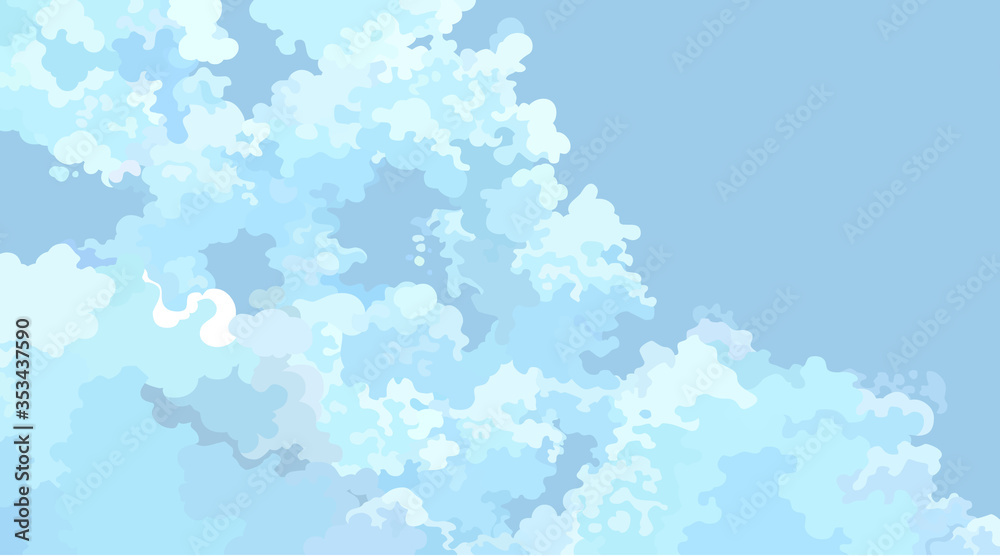 blue cartoon sky background with light clouds