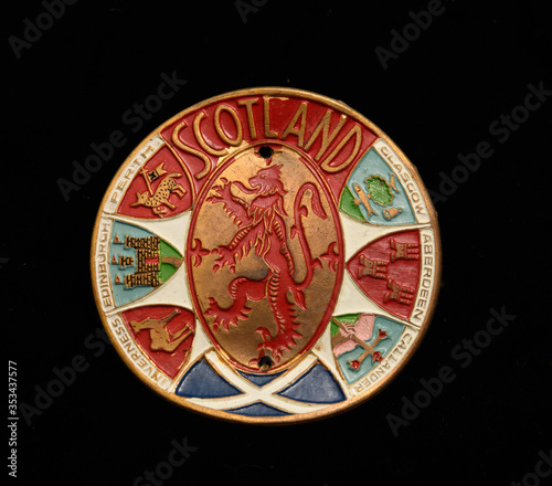 Vintage plaque, brass, sign, Scotland