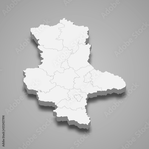 saxony anhalt 3d map state of Germany Template for your design