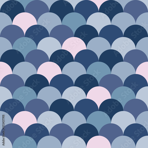 Seamless colorful fish scale pattern in blue and pink colors. Stock vector ilustration for web and print, backgound, wallaper, textile, scrapbooking and wrapping paper