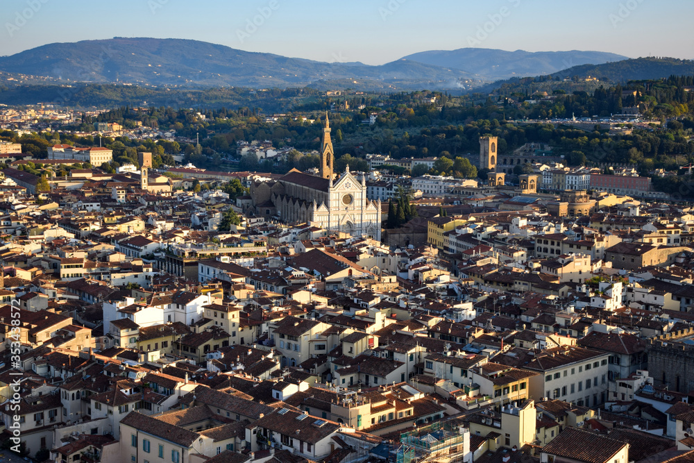 A beautiful skyline view or  Florence Italy, European culture