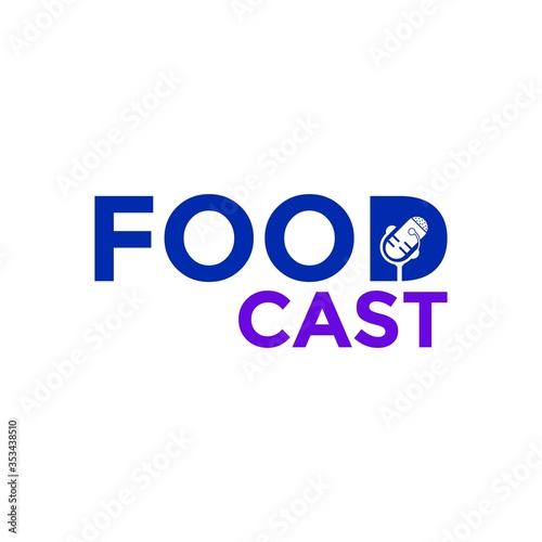 food cast logo icon vector , food talk, food online logo template