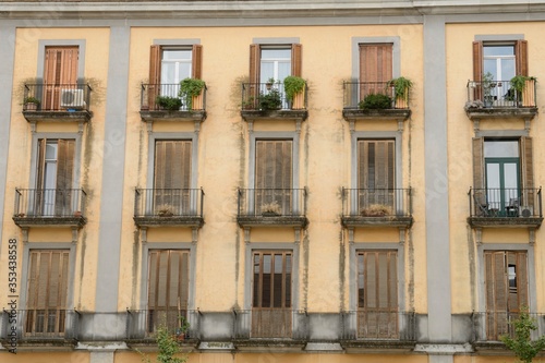 Building terraces in Girona, Spain