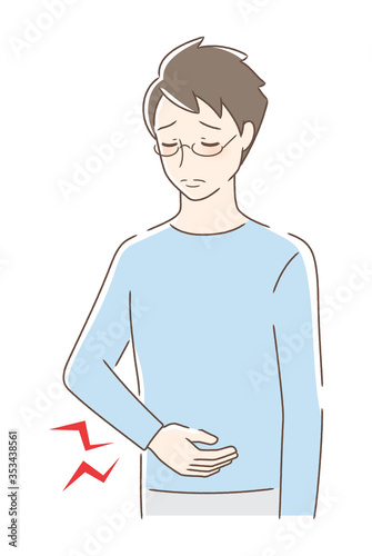 お腹が痛い男性