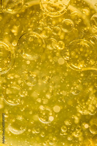 macro photo of bubbles by the mix of oil and water