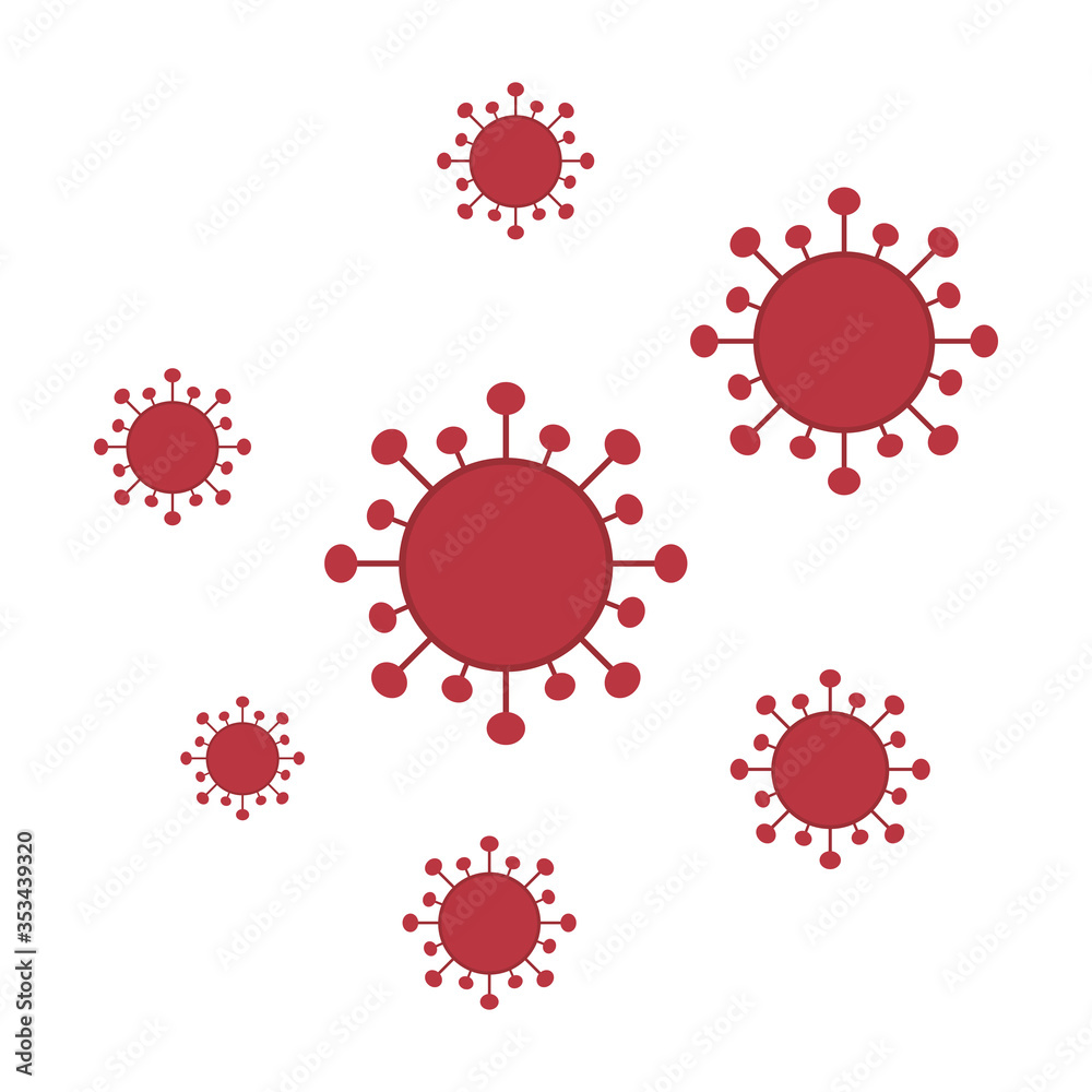 Red Covid 19 virus vector design