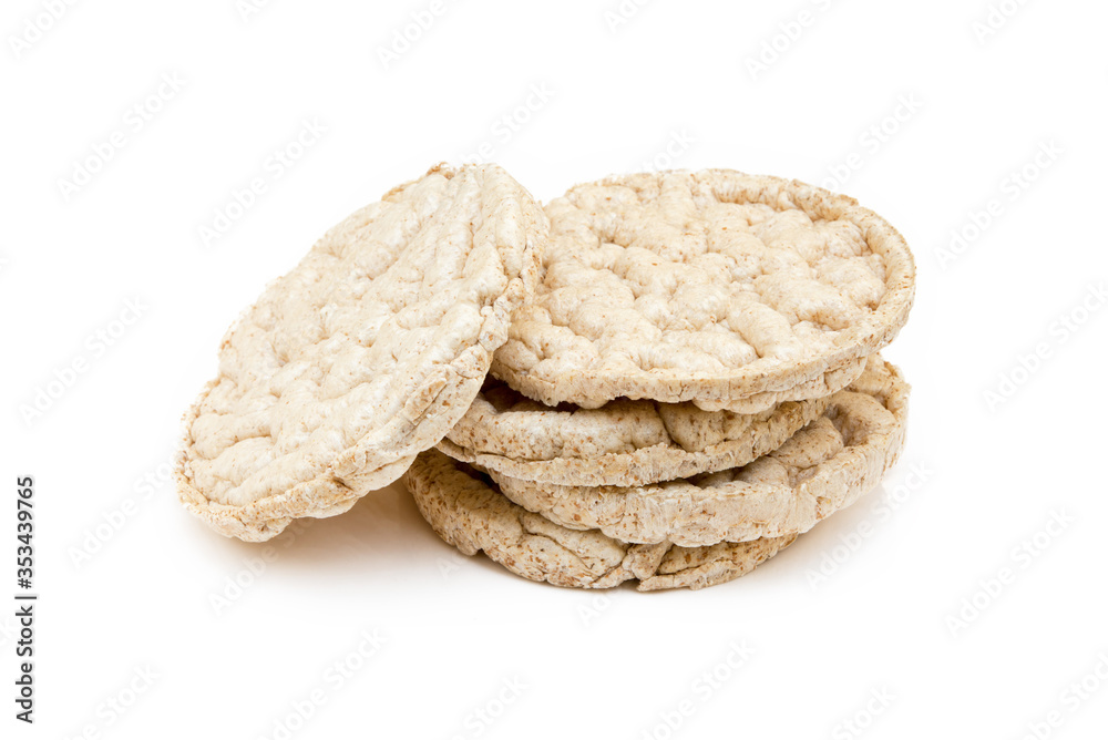 Cereal puffed sandwiches isolated on white background Cereal puffed sandwiches isolated on white background
